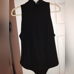 Alice + Olivia Black Sleeveless BodysuitAlice + Olivia Black Mock Turtleneck, L